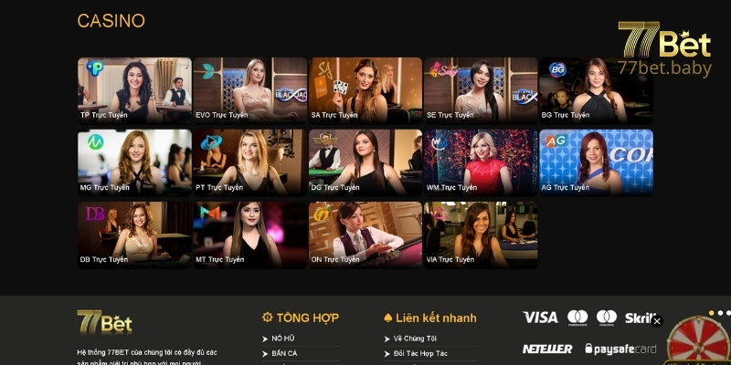 Danh Mục Game Casino Lôi Cuốn Và Hấp Dẫn Tại 77Bet