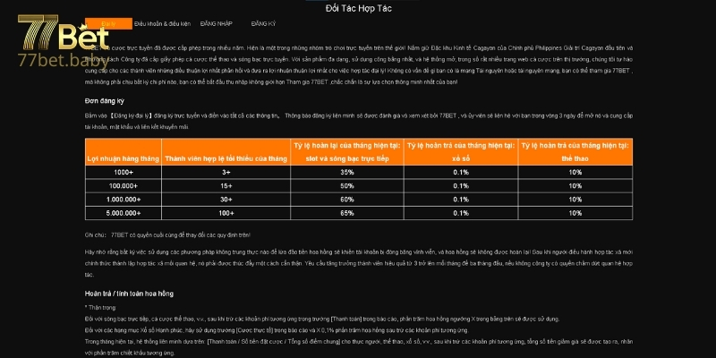 Trở Thành Đại Lý 77Bet Với Mức Hoa Hồng Cực Cao